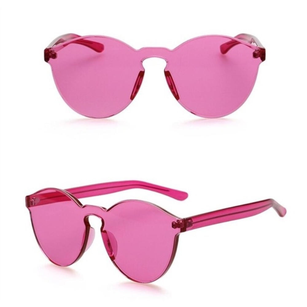 Pink Rimless Jelly Sun Glasses - Rave Burning Man